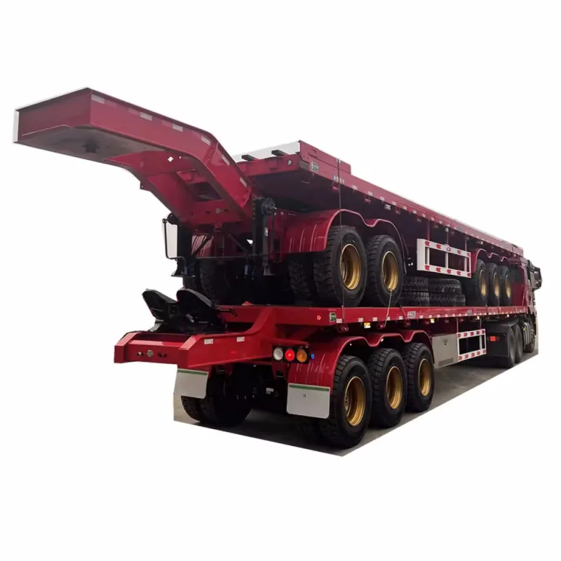 20ft 40ft flatbed container chassis full trailer super link trailer coal flatbed semi trailer