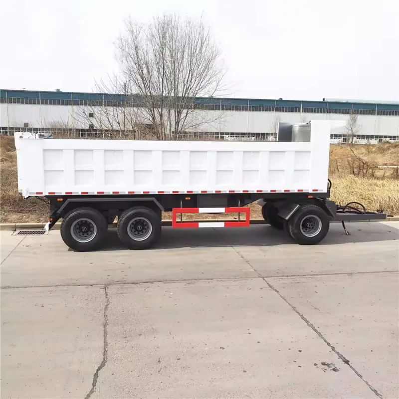 3 axle 20ft 60 ton full traction dump trailer semi trailer