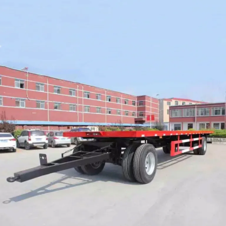 2-axle 3-axle 20-ton container drawbar full flatbed trailer