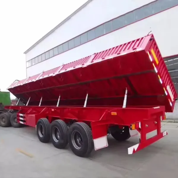 Factory price side dump trailer dump truck 3 axle dump semi trailer interconnected trailer for sale