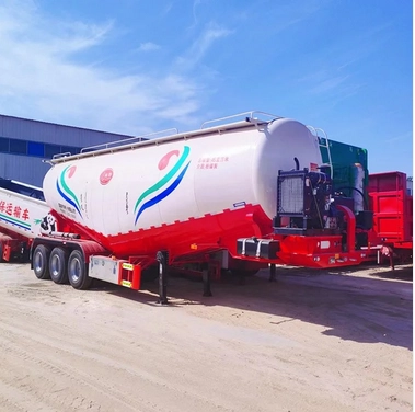 Powder material transport semi-trailer