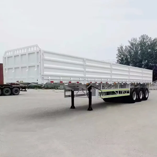 3 axle grain transport trailer with side wall small door grain trailer semitrailer