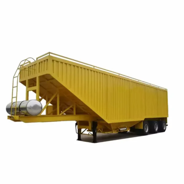 3 axle 80 tons grain transport cargo corn semi trailer