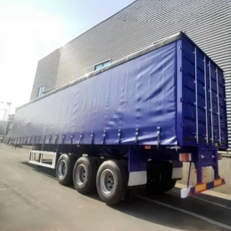 Three-axle cargo transport curtain side semi-trailer